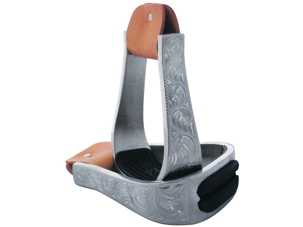 Staffe Da Roping Intrepid International In Alluminio Incise, Con Pedana In Pelle, Larghezza 13 Cm - 5