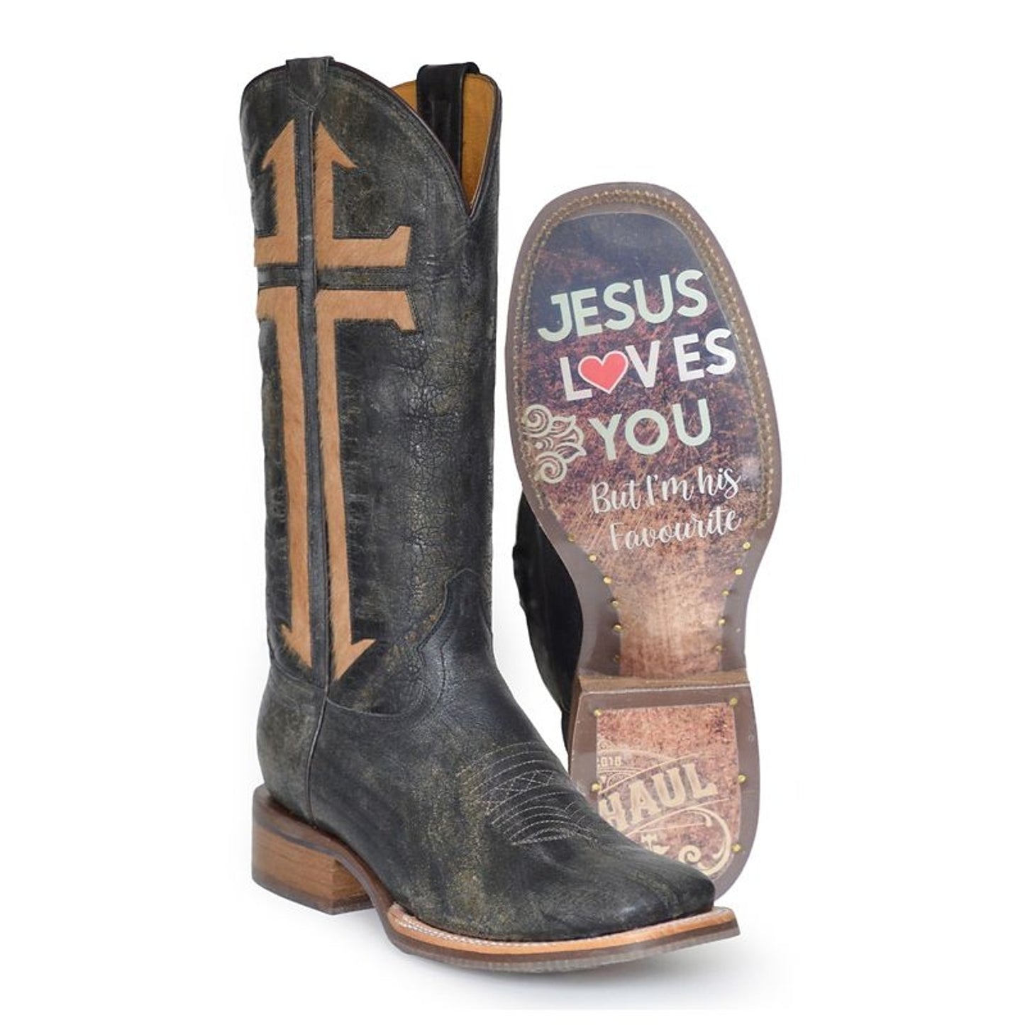 Tin Haul Ladies Salvation Sq Toe Boots 7.5 Black