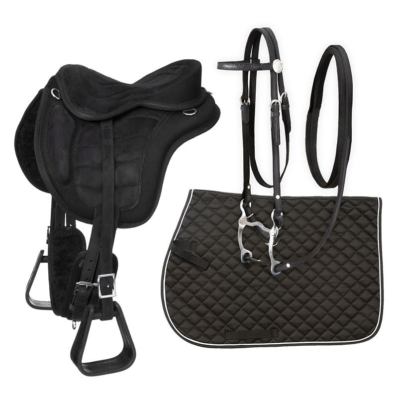 horse gear sattel Equitare Youth Treeless Endurance Saddle Package - Black