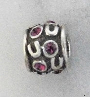 Joppa Retro Silver Random Horseshoe Bead with Stones