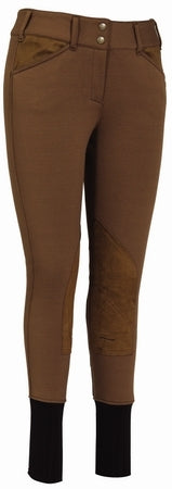 TuffRider Ladies Soft Shell Wide WaistBand Knee Patch Breech