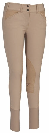 TuffRider Ladies Soft Shell Wide WaistBand Knee Patch Breech