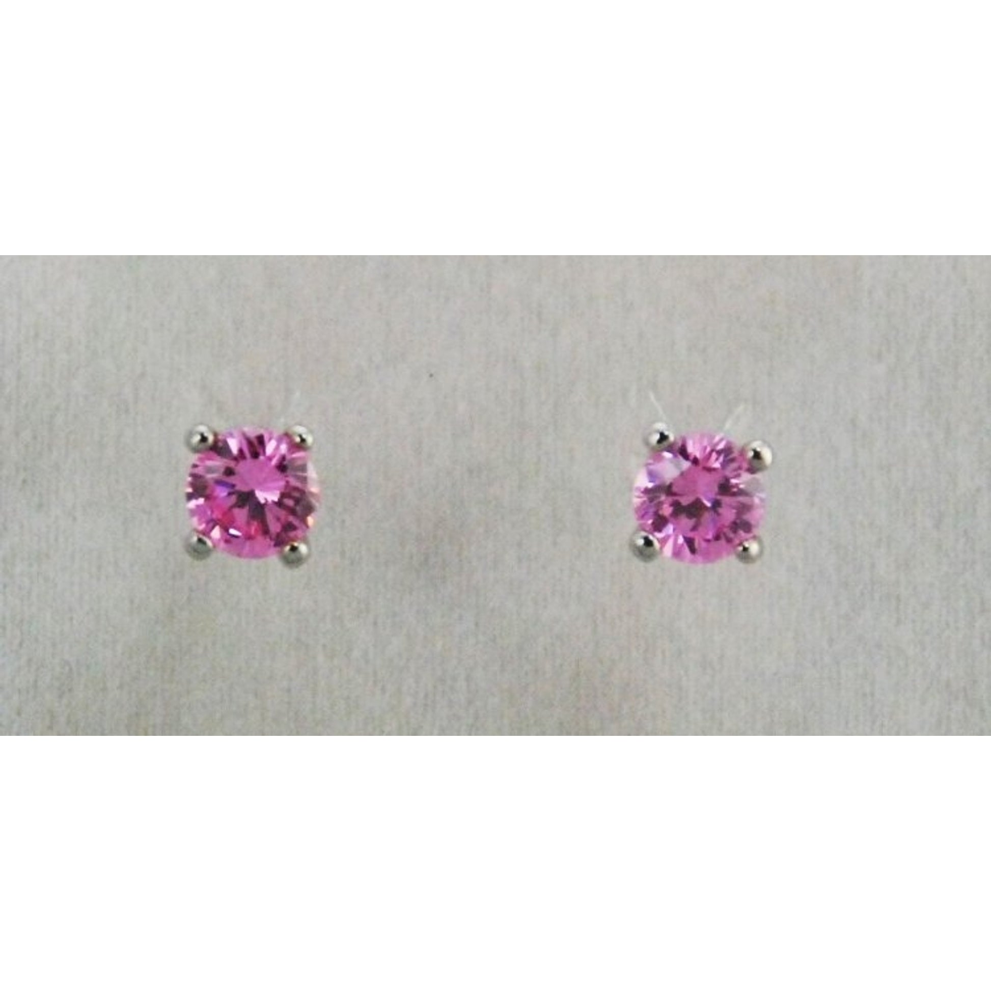Finishing Touch 6.5 mm CZ Stud Earrings - Pink