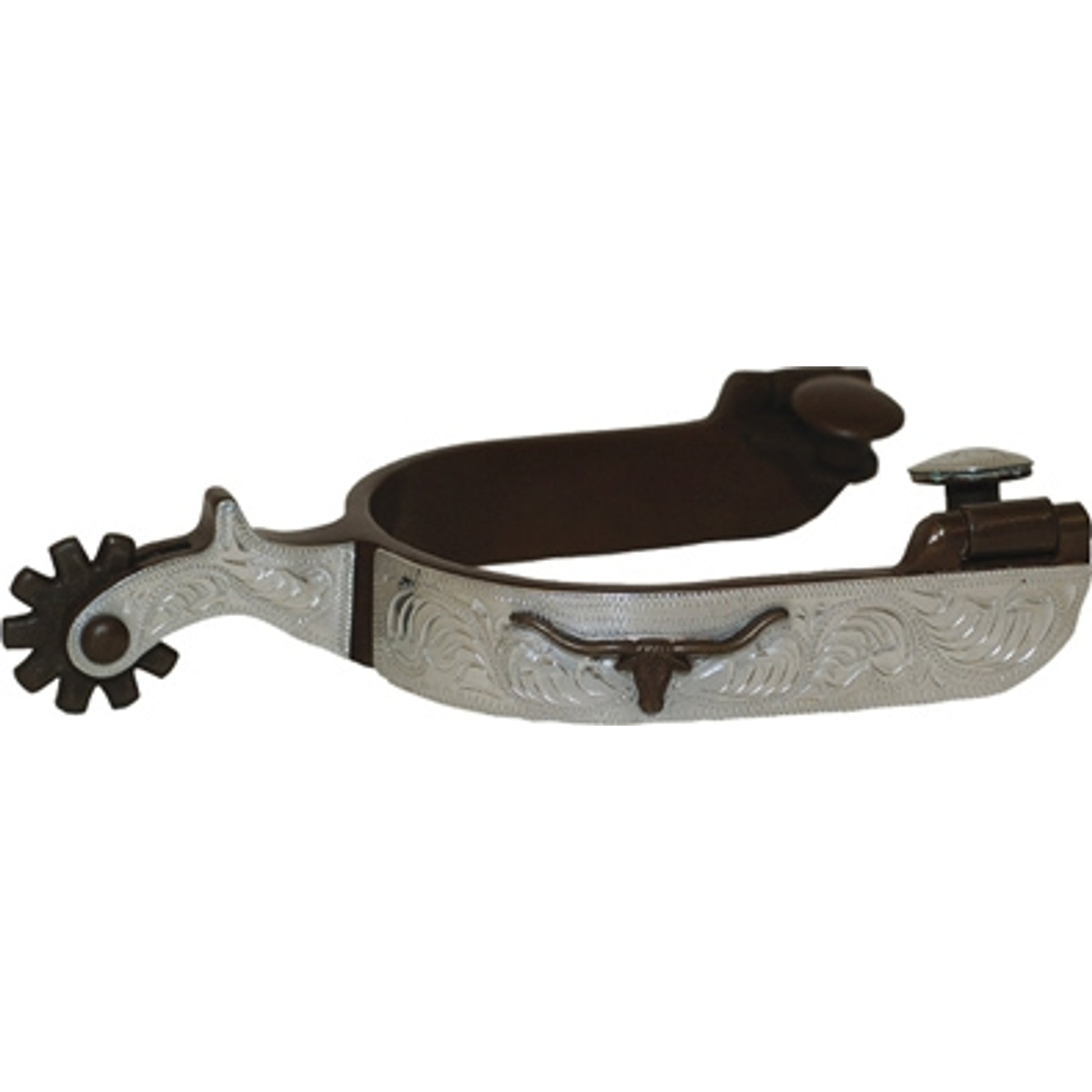 Metalab Mens Antique Brown Longhorn Roping Spurs