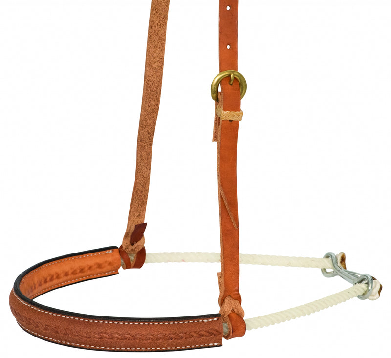 Wildfire Saddlery Leather Covered Single Rope Noseband