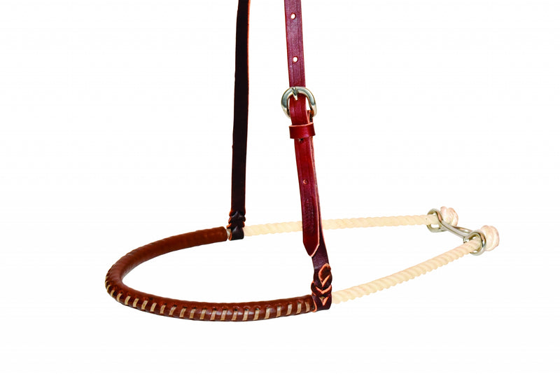 Wildfire Saddlery Leather Covered Single Rope Noseband