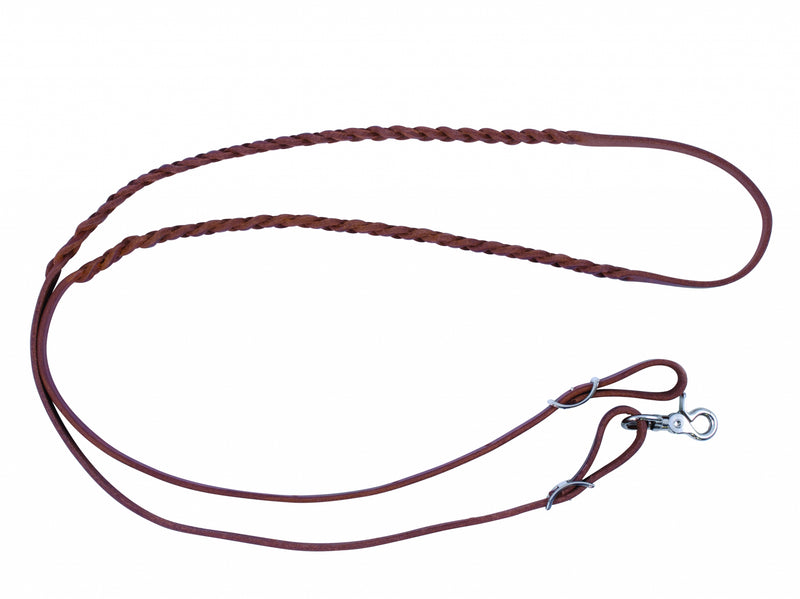 Wildfire Saddlery 3 Plait Harness Leather Adjustable Barrel Racing Reins