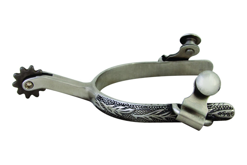 Western SS Engraved Leaf Tooled 10 pt Spurs