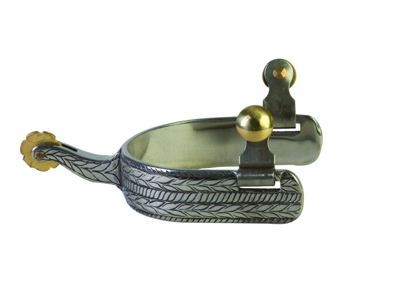 Western SS Rope Wide Clover Mens Spurs