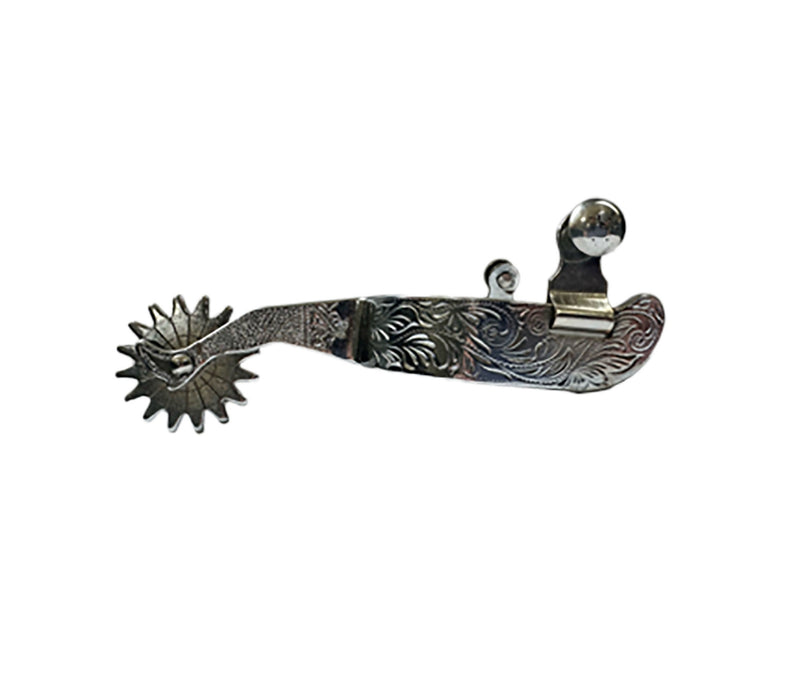 Western CP Silver Embossed Mens Spurs