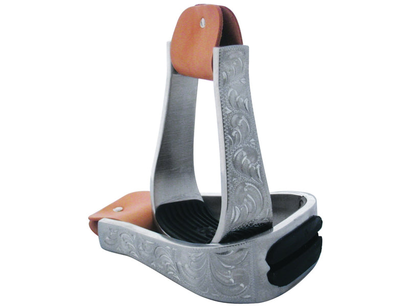 Western Padded Engraved Stirrups