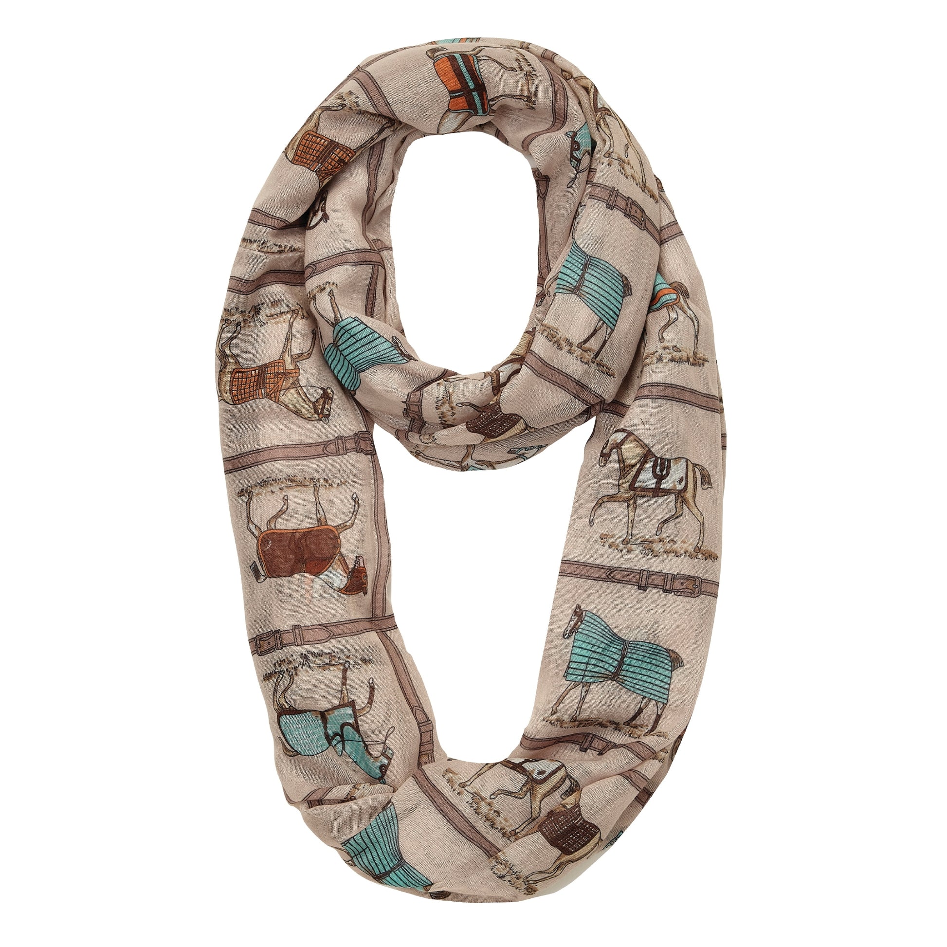 Kelley Horses in Blankets Infinity Scarf