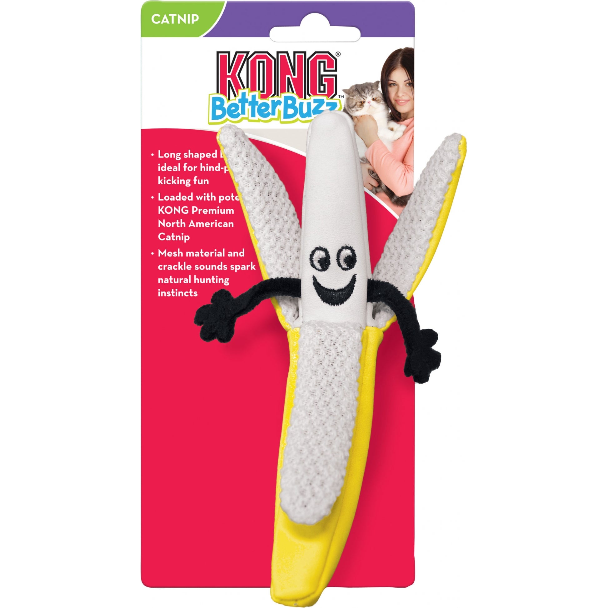 KONG Better Buzz Banana Cat Toy