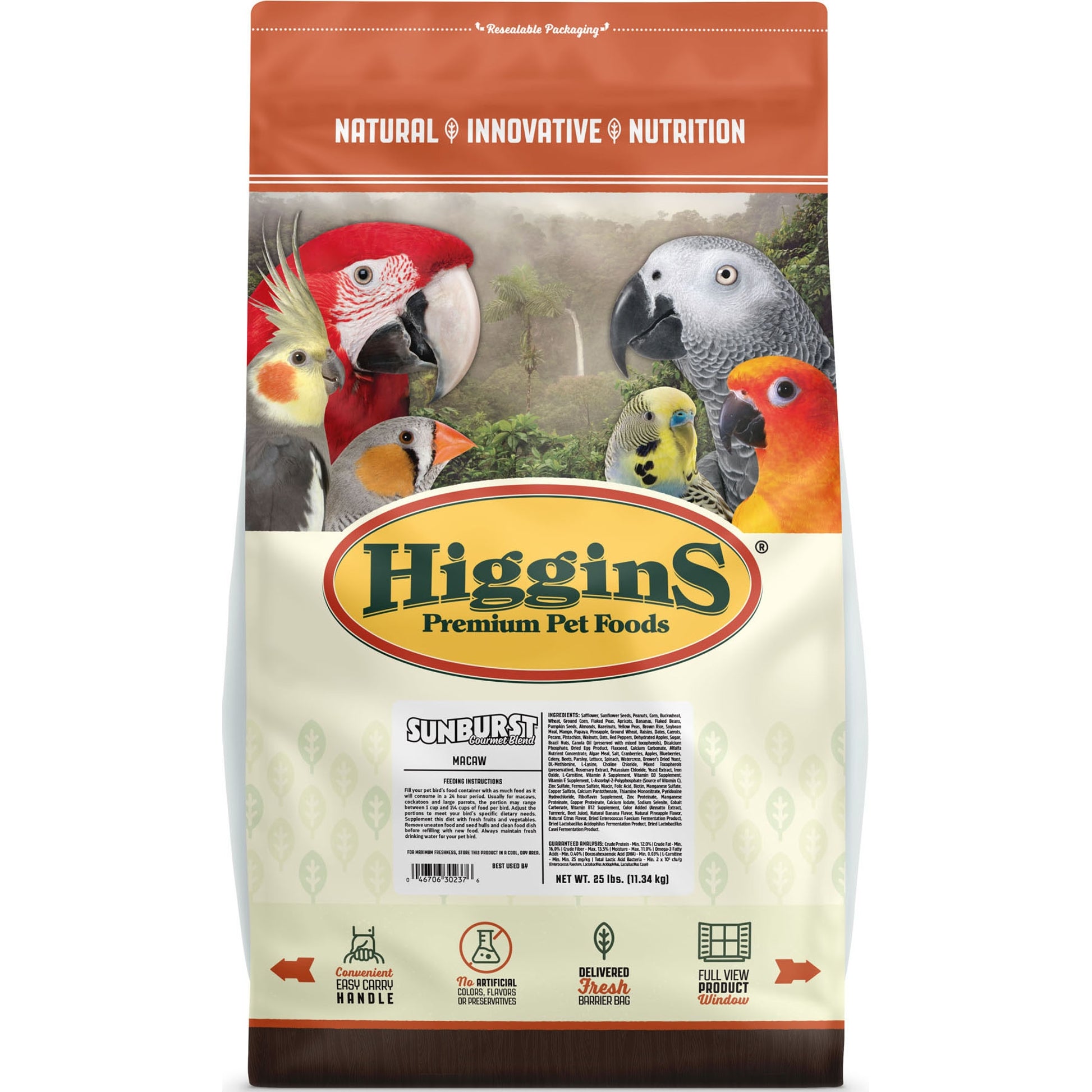 Higgins Sunburst Gourmet Blend For Macaw
