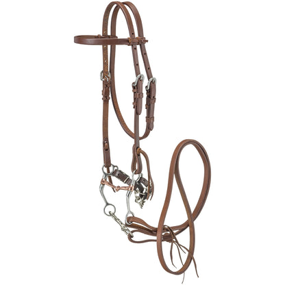 Tough-1 Mini Brow Headstall with Tom Thumb Bit