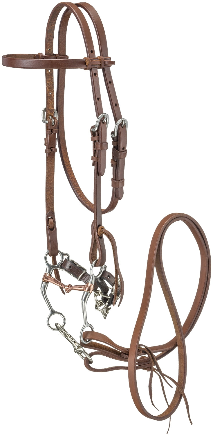 Tough-1 Mini Brow Headstall with Tom Thumb Bit
