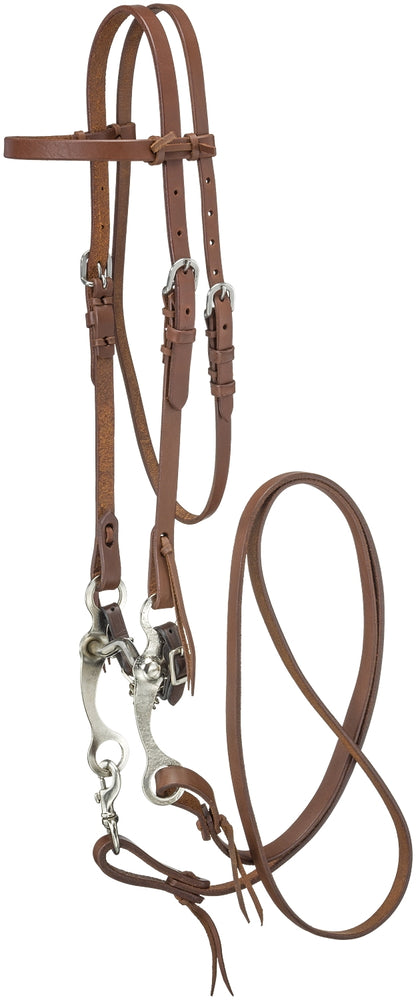 Tough-1 Mini Brow Headstall with Tom Thumb Bit