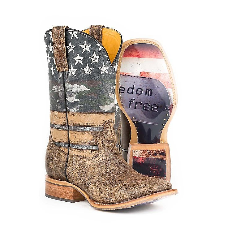 Tin Haul Mens Boots - Freedom With Dog Tag Sole
