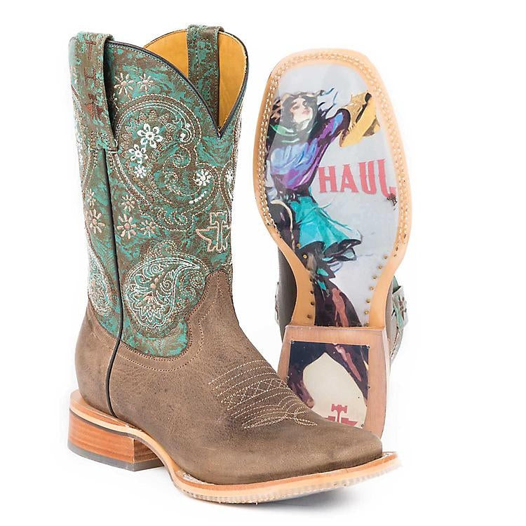 Tin Haul Ladies Boots - Ban-Dan-Uh With Vintage Rider Girl Sole