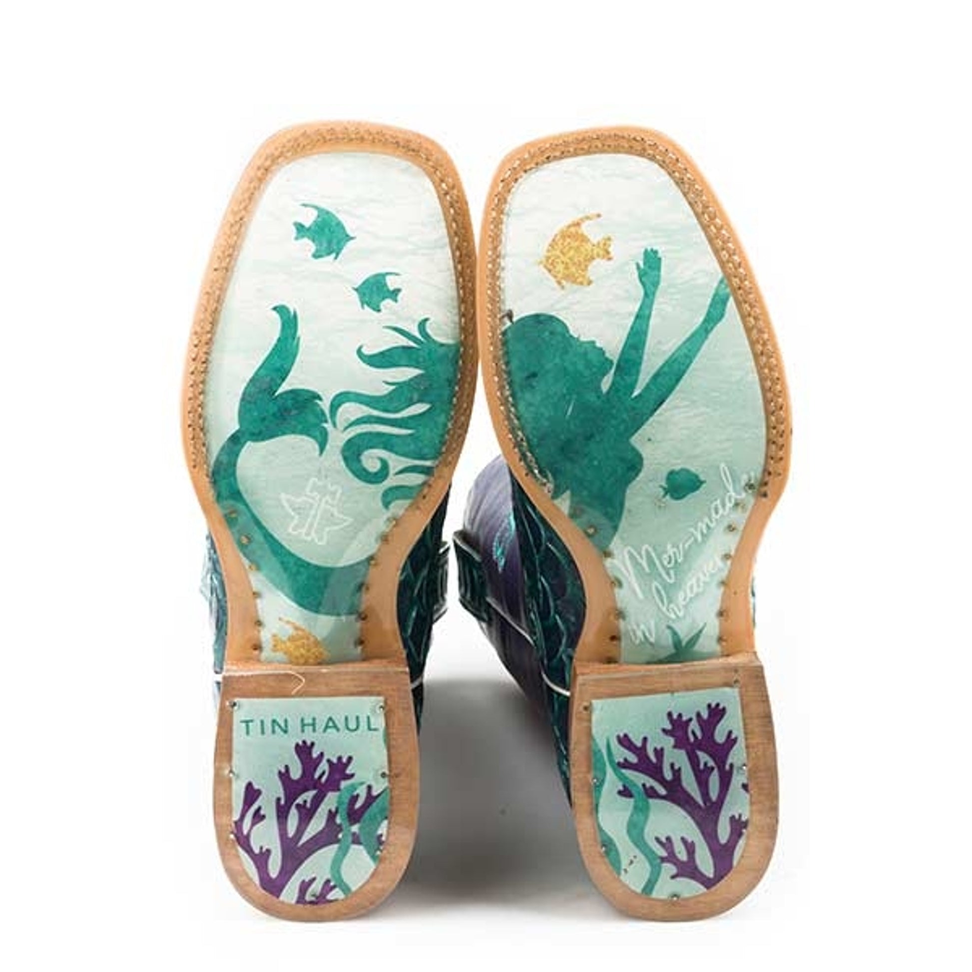 Tin Haul Ladies Boots - Under The Sea With Mermaid Sole