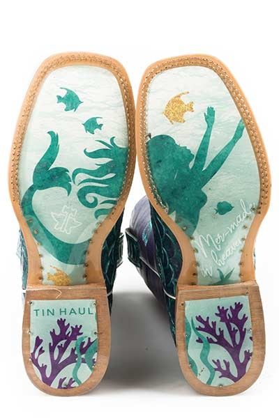 Tin Haul Ladies Boots - Under The Sea With Mermaid Sole