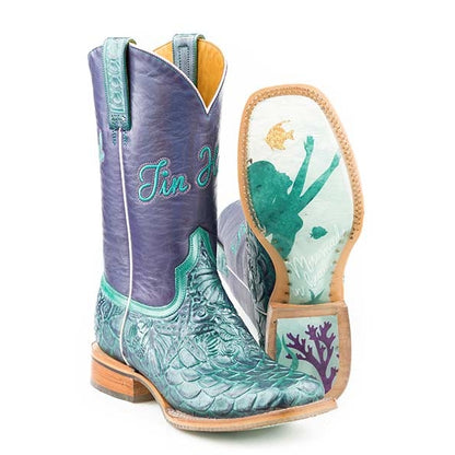 Tin Haul Ladies Boots - Under The Sea With Mermaid Sole