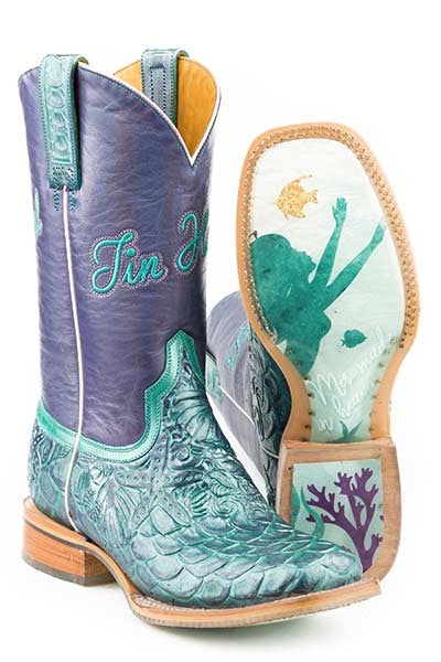Tin Haul Ladies Boots - Under The Sea With Mermaid Sole