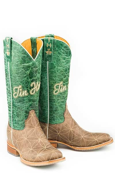 Tin Haul Ladies Boots - Flower Of Life With Crystal Sole