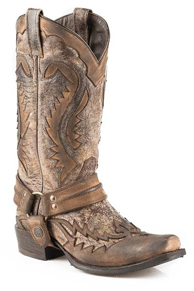 Stetson Mens Outlaw Snip Toe Harness Boots