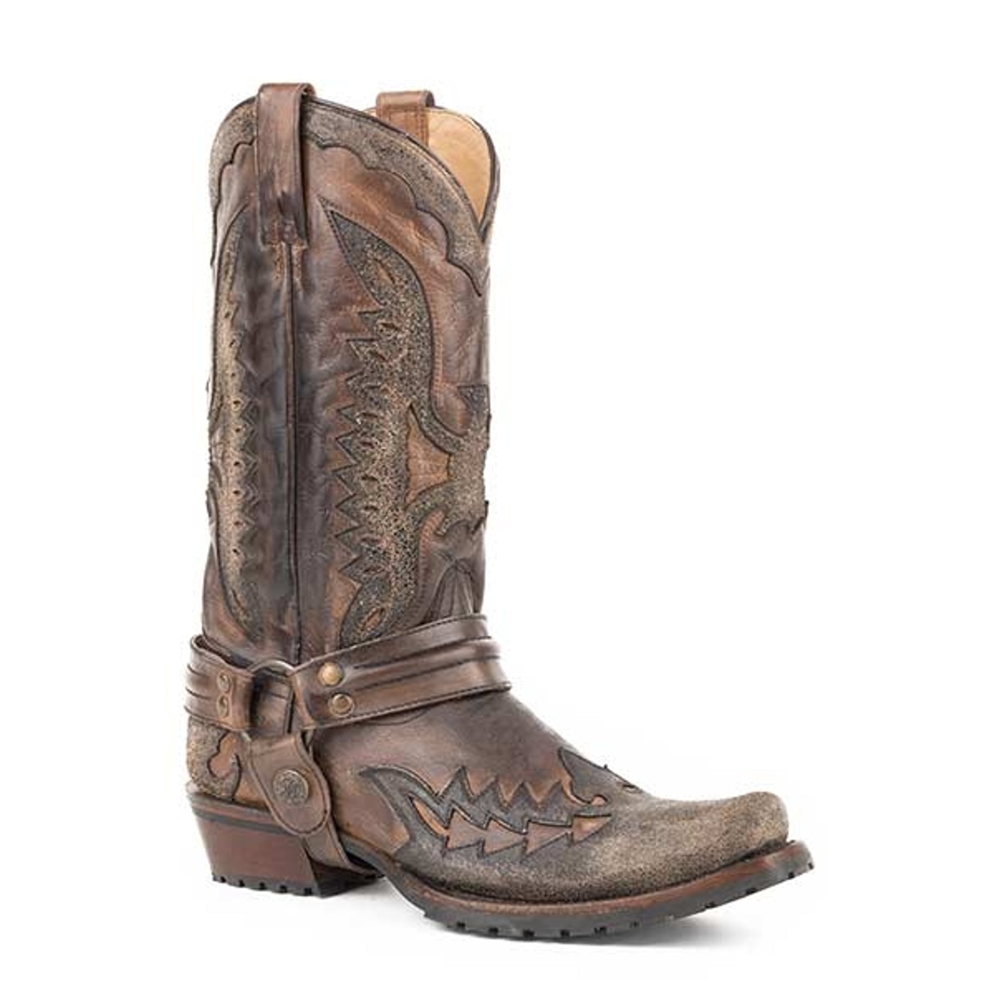 Stetson Mens Outlaw Eagle Biker Harness Boots