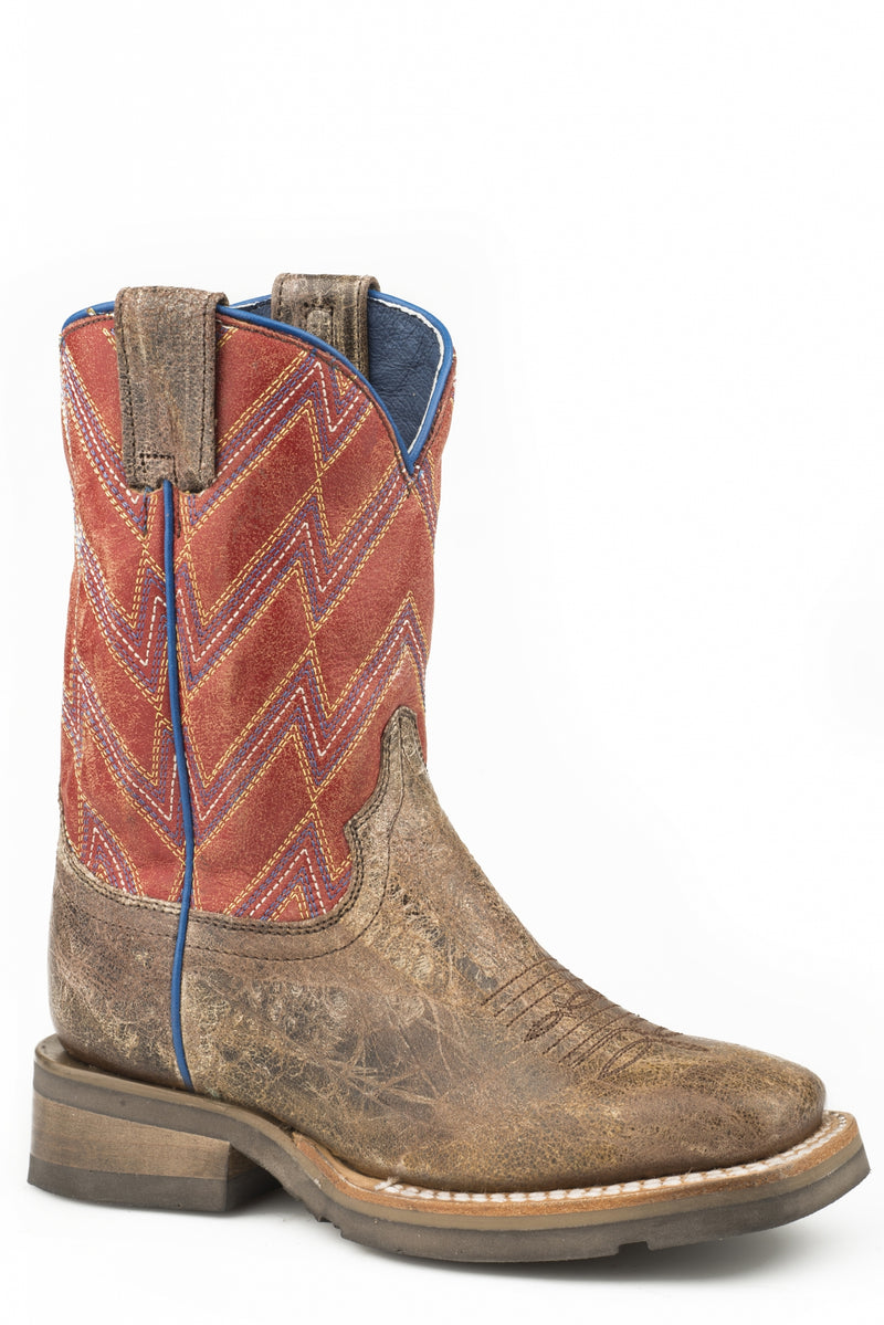 Roper Kids Chevron Square Toe Boots