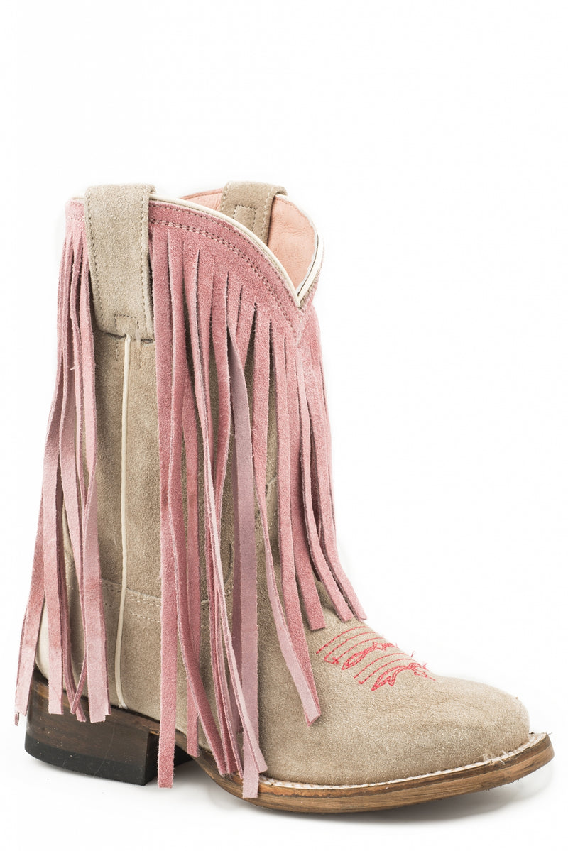 Roper Kids Fringe Square Toe Fashion Boots