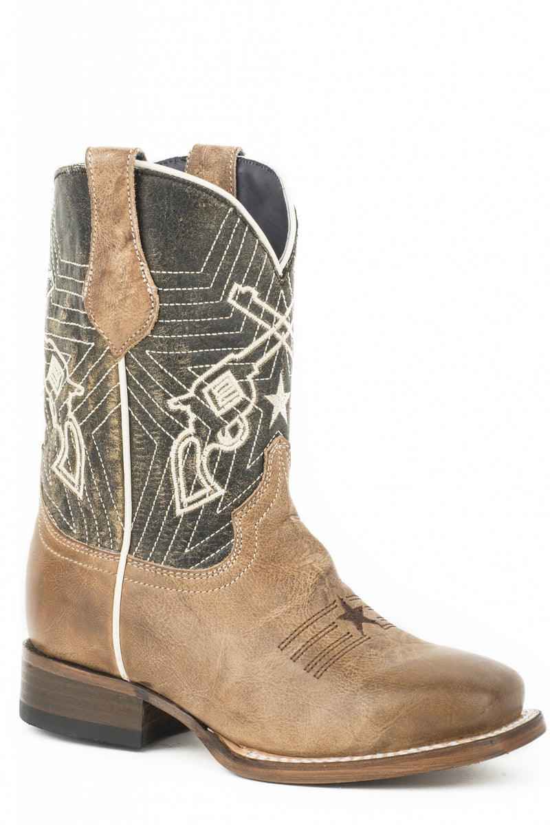 Roper Kids Six Shooter Square Toe Western Boots