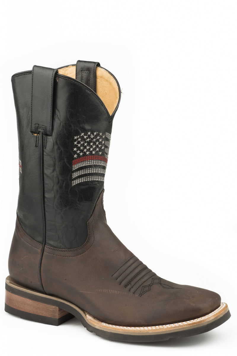 Roper Mens Americana Flag Square Toe Cowboy Boots