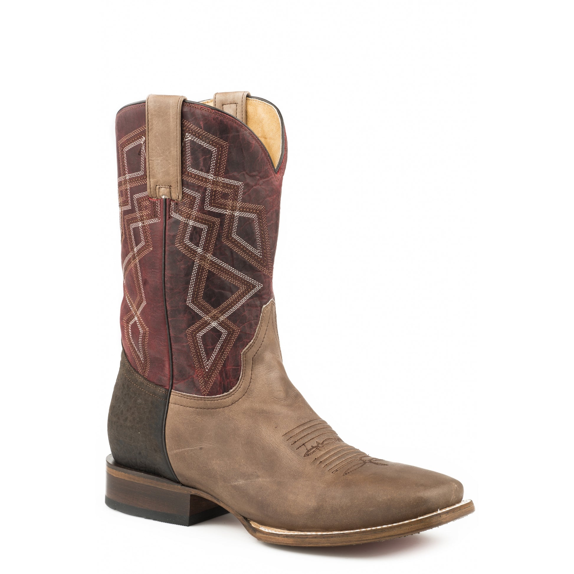 Roper Mens Ashkii Bullhide Heel Square Toe Western Boots
