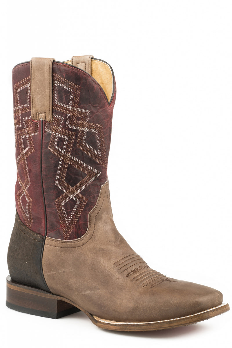 Roper Mens Ashkii Bullhide Heel Square Toe Western Boots
