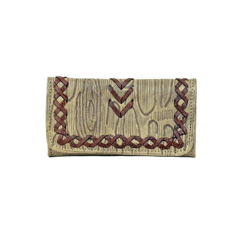 American West Ladies Driftwood Tri-Fold Wallet