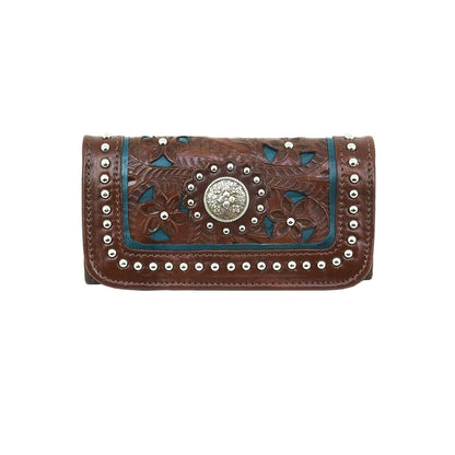 American West Ladies Lady Lace Tri-Fold Wallet