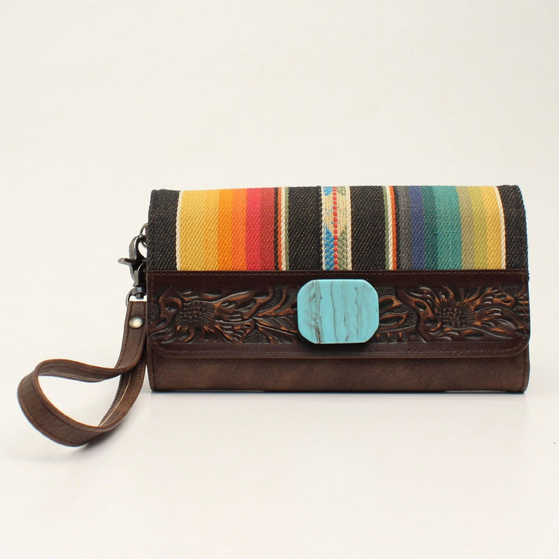 Angel Ranch Ladies Turquoise Stone Clutch Purse
