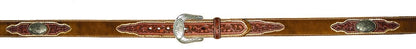 Jack Daniel's Brown Hair-On Leather Belt with Conchos