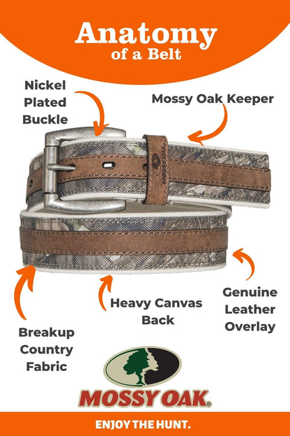 Mossy Oak Heavy Canvas & Leather Belt