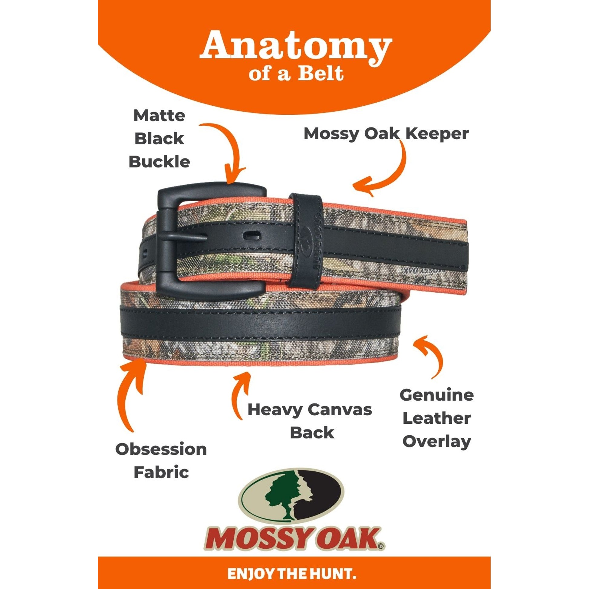 Mossy Oak Heavy Canvas & Leather Belt