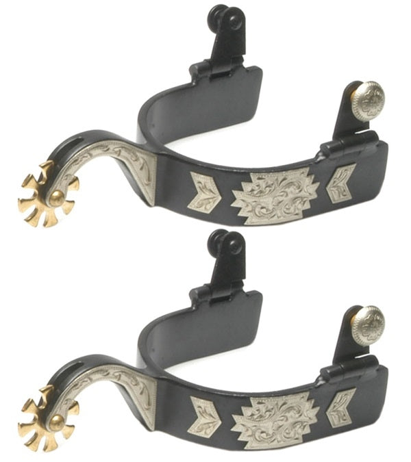 Jacks Gooseneck Spurs with Engraved German Gold and Silver Trim