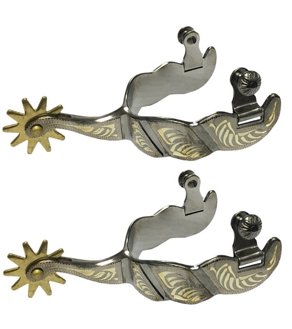 Jacks Roping Spurs with Engraved Band and Shank