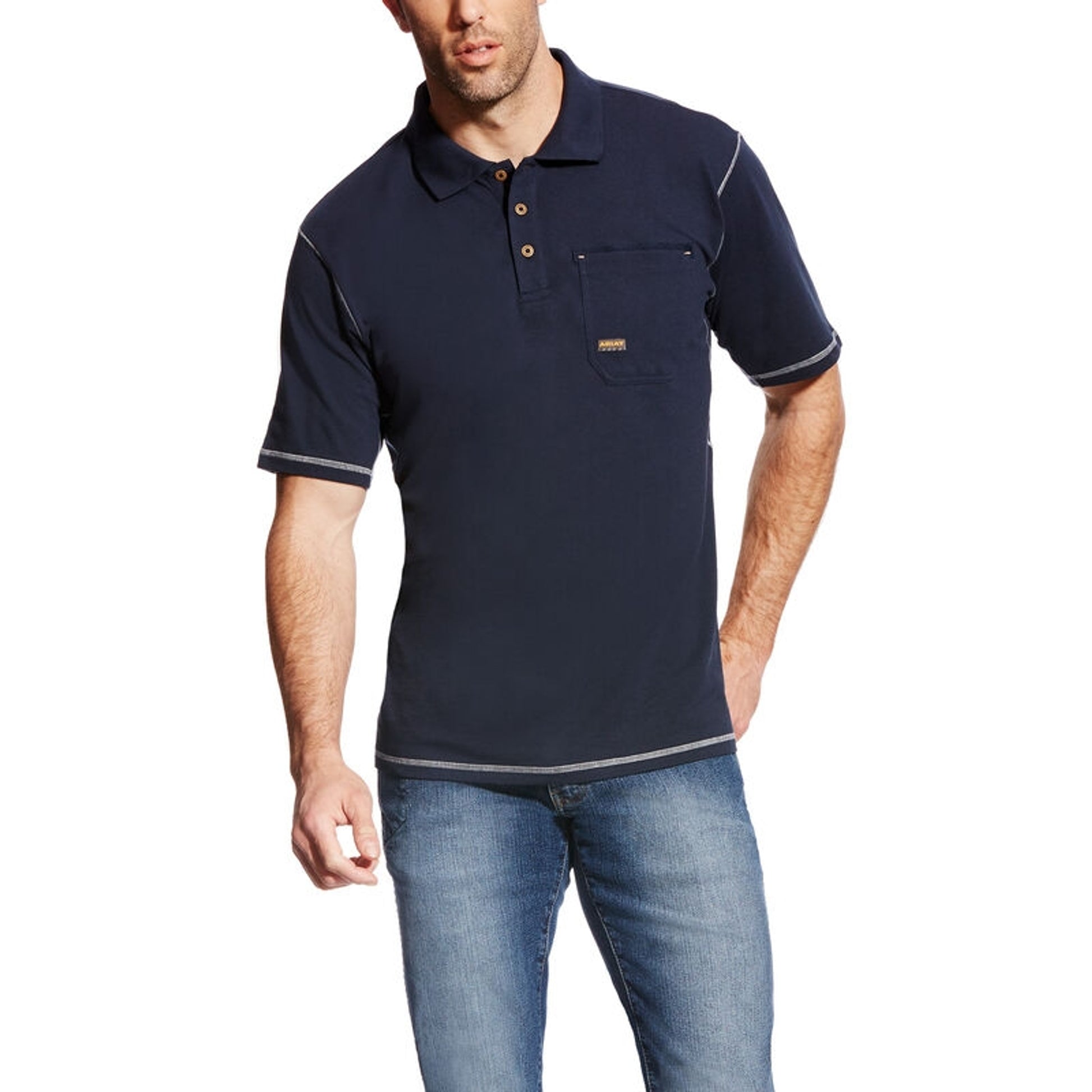 Ariat Mens Rebar Workman Short Sleeve Polo