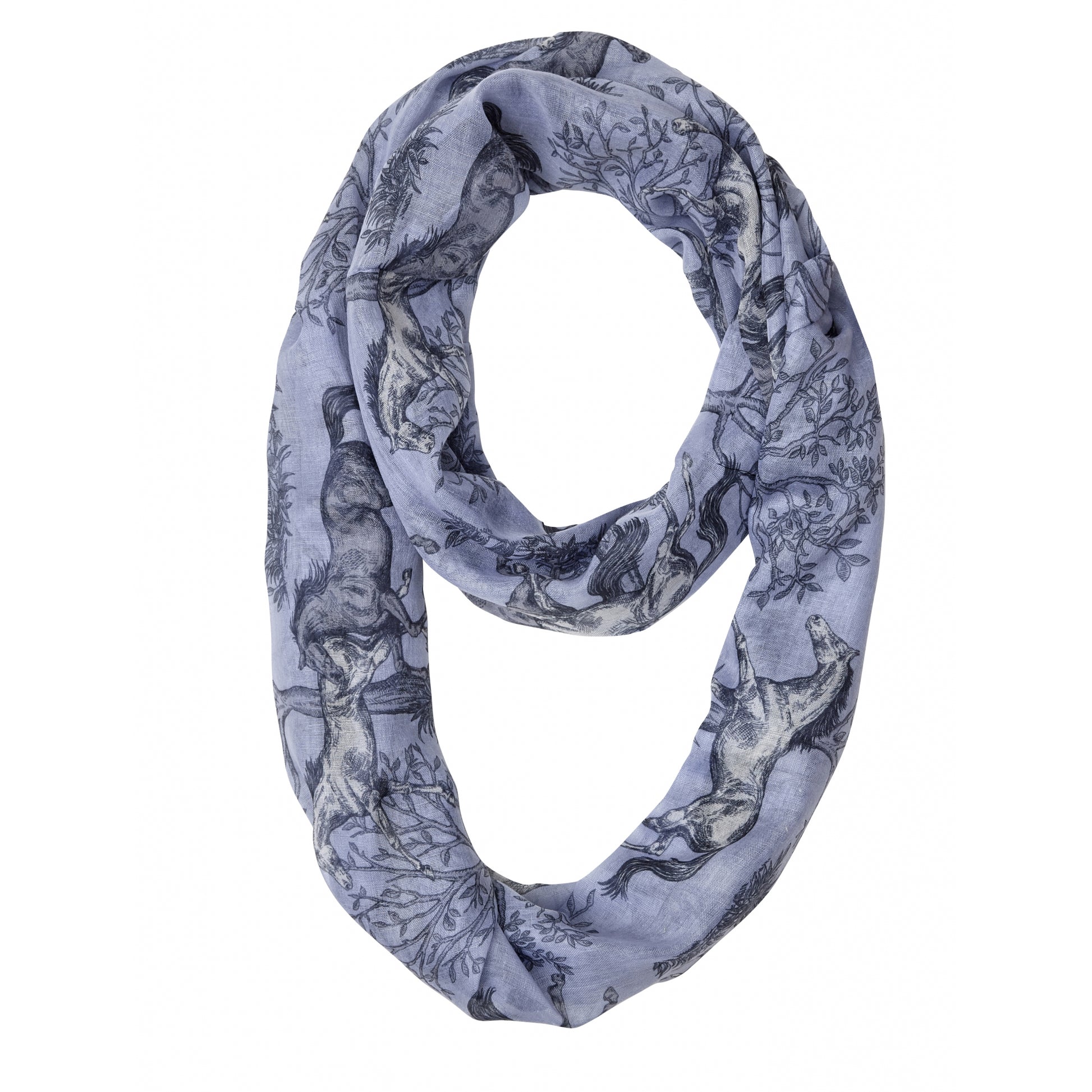 Kelley Ladies Blue Toile Infinity Scarf