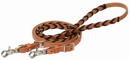 Weaver Leather Laced Barrel Rein withPolyester Shoe Lacing