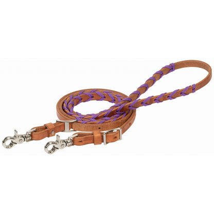 Weaver Leather Laced Barrel Rein withPolyester Shoe Lacing