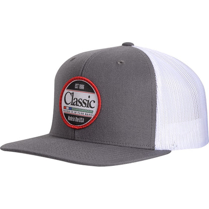 Classic Rope Mens Snapback Mesh Cap with Embroidered Round Logo