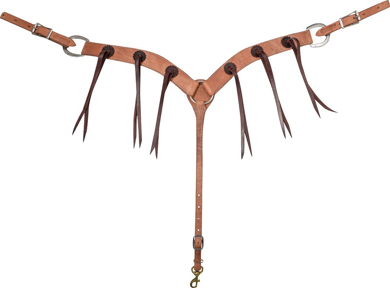Martin Saddlery Breast Collar with Latigo Rosettes and Strings